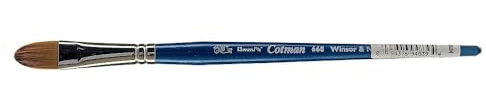 Winsor & Newton 5368113 Cotman Aquarell Synthetikhaar Pinsel - Serie 668 - Filbertpinsel, kurzer Stiel mit exzellenter Sprungkraft, Farbtragekraft und Punktgenauigkeit - 13mm - 1/2