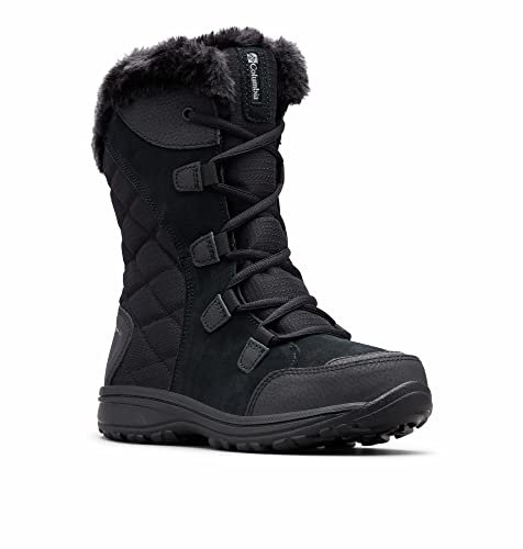Columbia Ice Maiden II WP wasserdichte Schneestiefel für Damen, Schwarz (Black x Columbia Grey), 36.5 EU