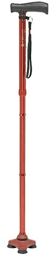 HurryCane Freedom Edition Foldable Walking Cane with T Handle, Red