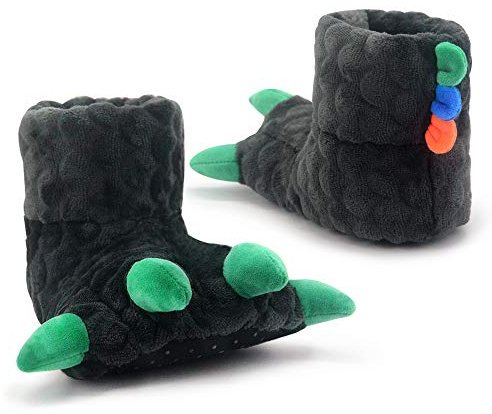 Dream Bridge Zapatillas de Garra de Dinosaurio, Zapatillas de Casa de Felpa Suave, Zapatos de Interior Suaves y Cálidos para Niños con Puntos de Pellizco Antideslizantes