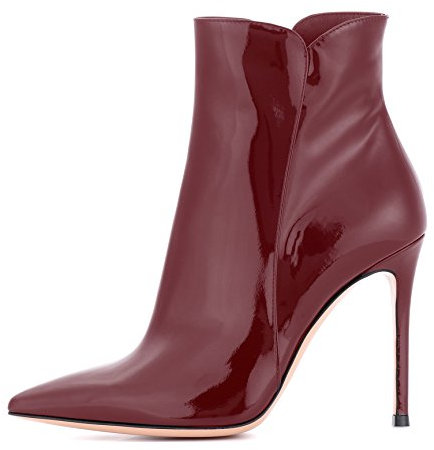 EDEFS - Scarpe con Tacco Donna - Bordeaux Stivali Donna - Tacco a Spillo - Ankle Boots - Taglia EU36