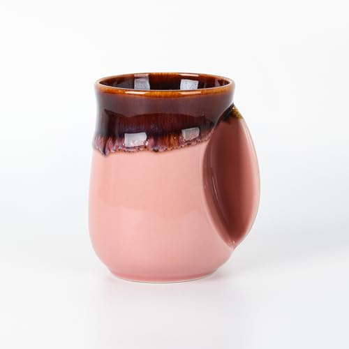 Selamica Kaffeetasse, Kaffeebecher, Tasse aus Porzellan, ca. 510 ml Rosa - links