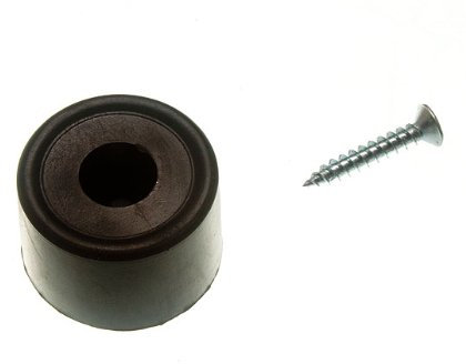 10 x Black Rubber Round Door Stops Buffer Stays Holders 35MM