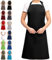 EllaTex Damen/Herren/UNISEX Schürze Kochschürze Kellnerschürze Bistroschürze Küchenschürze Grillschürze Latzschürze 100% Baumwolle, Farbe: Schwarz