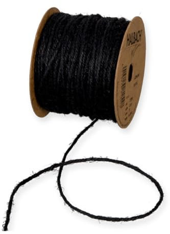 HALBACH Jutekordel Basic Juteband 2.0 mm breit 50.0 m lang 100 Jute Ganzjährig einsetzbar Schwarz