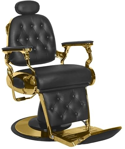 ACTIVESHOP Barberstuhl Barbersessel Barber Friseurstuhl Gabbiano Francesco Gold Schwarz