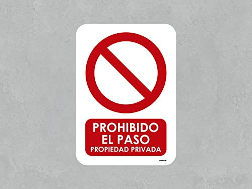 Oedim Pack 10 Señales Prohibido el Paso Propiedad Privada, 14,85x21cm, Señaletica en Material Vinilo Adhesivo Monomérico, Duradera y Económica