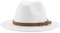 QBQZXAOSOWH Fedora Trilby Fedora-Hüte Für Damen, Herren, Breite Krempe, Feste Damenhüte, Bandgürtel, Klassische Formelle Kleidung, Khaki, Schwarze Hüte, 56-58 cm (Erwachsene), Weiß