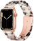 Vamyzji Compatible with Apple Watch Straps 42mm(Series 10) 41mm 40mm 38mm, Lightweight Waterproof Easy Adjustable Resin Strap for Apple Watch Series 10 9 8 7 6 5 4 3 2 1 SE (Tortoise Flower Rose Gold)