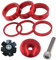 Saipor 9 Stück Fahrrad Lenker Spacer Set 1 1/8 Zoll Aluminium Headset Spacer Fahrrad Vorbau Ahead Spacer Lenkererhöhung Fahrrad Spacer 2/3/5/10mm für MTB Rennrad (Rot)