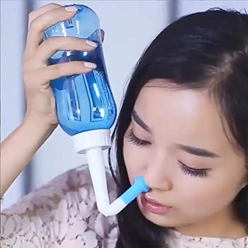 PEAMAN Lavaggio nasale, neti Pot Bottiglia irrigatore nasale Medico Manuale Portatile Set di risciacquo a Pressione nasale (Size : B 500ml)