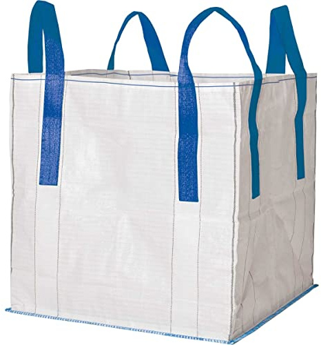 Safetytex Big Bag 90x90x90 cm mit Cross-Corner Schlaufen (10 Stück) | 1500 kg Tragfähigkeit, Schüttgutbehälter, Entsorgung, robuster Transportsack, stabile Hebeschlaufen, langlebig