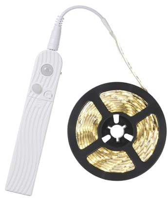 Ailgely LED Strip, 3 Meter 2.3W LED Streifen, 180 LED Lichtband, PIR-Bewegungssensor Menschliche Infrarotinduktions, Customed Verzögerungszeit, IP65 Wasserbeständigkeit, für Garderobenschrank