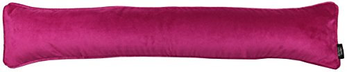 McAlister Textiles Matter Samt | Zugluftstopper mit Füllung | 18cm x 100cm in Fuchsia Pink | wachbarer Deko Windstopper Kissen für Fenster, Türen im Designer Plüsch