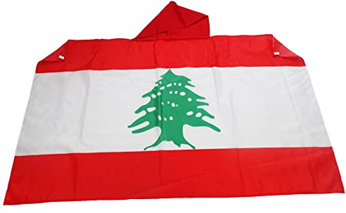 AZ FLAG Bandera de Líbano 150 x 90 cm, Capa Bandera Libanesa 100% poliéster con mangas integradas, Body Flag libanés