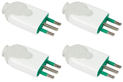 FANTON 80010-B4 set 4 pz spina volante italiana piccola 10A 2P+T mod.BICO' perni in ottone smontabile