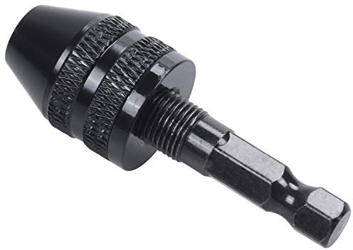 0.3-3.6mm Keyless Drill Chuck Screwdriver Impact Driver Adaptor 1/4 Drill Black