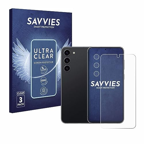 Savvies Schutzfolie für Samsung Galaxy S23 | (Display+Kamera) 6 Stück Transparenter Displayschutz Made in Germany Ultra-Klar Displayschutz-Folie