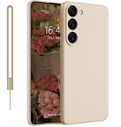 Andwing für Samsung Galaxy S23 5G hülle Silikon,Hanyhülle für Samsung Galaxy S23 Stoßstange Stoßfest Kratzfestigkeit rutschfest Schutzhülle Silikon Hüllen für Galaxy S23 5G 6.1'' - Khaki