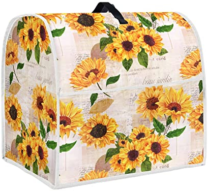 chaqlin Vintage Sunflower Stand Mixer Cover,Kitchen Mixer Cover with Pocket for Stand Mixer,Food Mixer Cover Kitchen Blender Cover Toaster Blender Covers Kitchen Small Appliance Dust Cover