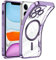 TUUTPU Cover Magnetica per iPhone 11 Pro, Custodia Comaptibile con Magsafe Trasparente Antiurto Protezione Copertura della fotocamera Non ingiallente Sottile Silicone Telefono Clear Case, Viola