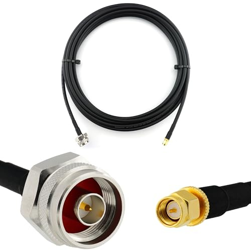 RANGEFUL 5m SMA Stecker auf N Stecker Hex/Rändel Kopf — HF-240 (LMR 240 Äquivalent) Verlängerung Antennenkabel — für WiFi RF Antenne GSM LTE 4G 5G 6G Router Signalverstärker Lora Ham CB Funk