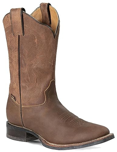 STARS & STRIPES WB-57 Unisex-Workerboots Braun – Handgefertigte Lederstiefel mit Stickereien & Goodyear-Sohle