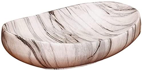 SONAXO Resin Washbasin, Natural Stone Oval Built-in Vintage Washbasin Sink Ceramic Container Hotel Splash-proof Washbasin for Bathroom