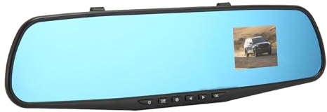 Cámara de Salpicadero con Espejo de 2,4 Pulgadas, Espejo Retrovisor con Pantalla Táctil Inteligente Full HD 1080P para Coches, Camiones, SUV, Grabadora de Conducción de Vehículos