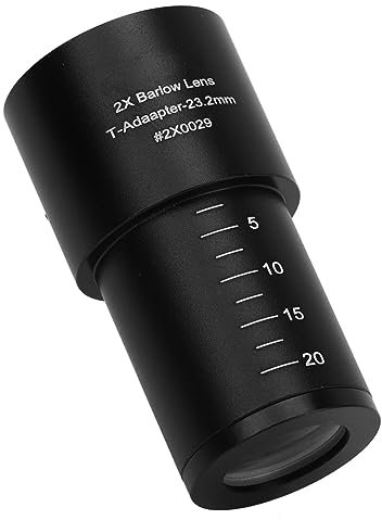 Universal Aluminum Alloy Microscope Eyepiece Lens 2X, HD Optical Lens, All Metal Tube, 23.2mm Standard Interface
