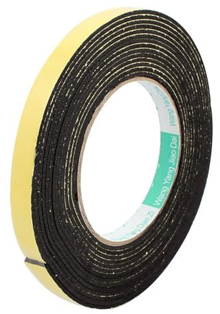 Recogwood Sealing Foam Tape 12mm(W) x 2mm(T) x 5M/16.4ft(L), Self Adhesive Weather Strip for Window Door Insulation