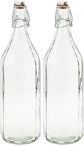 Tala 1000 ml Classic Airtight Lever Arm Preserving/Cordial Bottle, clear (Pack of 2)