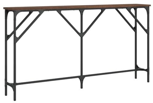 vidaXL Table Console, Table d’Appoint avec Pieds Réglables, Bout de Canapé, Meuble d'Entrée Salon, Industriel, Chêne Marron Bois d'Ingénierie