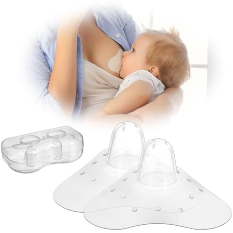 Aolso Bouts de Sein, Sein en Silicone,Accessoire Spécial Allaitement Doux Comme la Peau, 2PC Protège-Mamelons, Bouts de Sein en Silicone