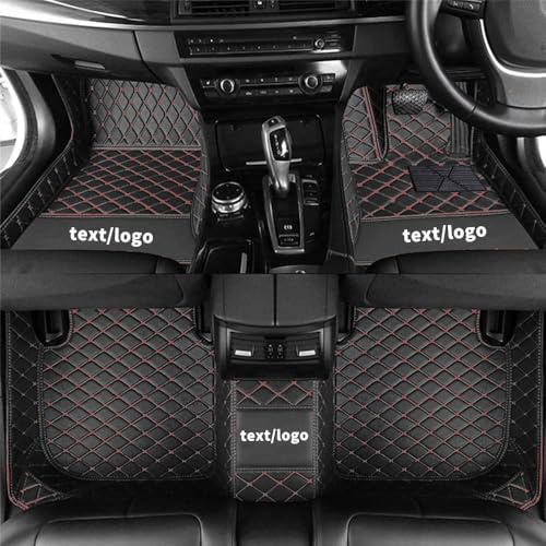 Cobear Full Coverage Car Floor Mats for 98% Car Model Right Hand Drive Mats | 3D Full Coverage Waterproof Faux Leather Scratch & Stain Resistant Integrated Pockets Non-Slip for All UK Weather Black Red