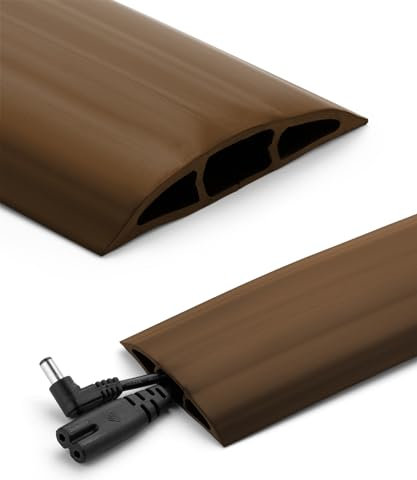 Bates Choice 10' Brown Floor Cord Cover, 304.8 cm Length, Modern Style, Freestanding Installation, Cable Protector, Cord Hider