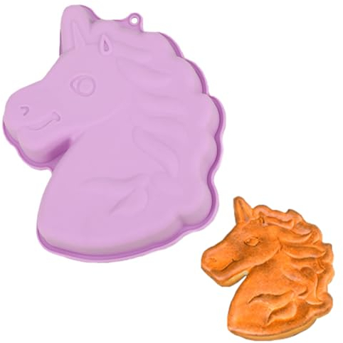 Moules En Silicone Licorne, Licorne Moule à Gâteau, Moule a Gâteau Licorne, Moule En Silicone Moules à Gâteaux 3d Moule De Cuisson, Moule Licorne Moule à Gâteau Pour Anniversaire d'Enfant,Violet