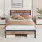 HOJINLINERO Bettgestell 140x200,Doppelbett Bettrahmen Metallbett 140x200 mit lattenrost aus Metall mit Kopfteil,Einfacher Aufbau Gästebett Jugendbett, für Schlafzimmer Gästezimmer,Bed Frame Schwarz