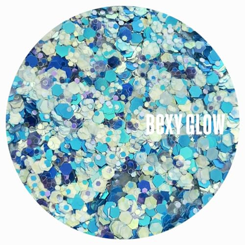 Bexy Glow Colour Acrylic Powders Nemesis | Evil Eye Nail Acrylic Collection | Professional Acrylic Nail Powder | Glitter Acrylic Powder | Blue Acrylic Nail Powder | 20g