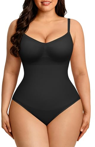 FeelinGirl Body Gainant pour Femme Sculptant Sans Couture Invisible Gaine Ventre Plat Amincissante (Slip Noir XL/XXL)