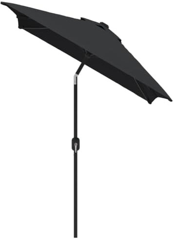 Annlera Garten-Sonnenschirm Balkonschirm Marktschirm Tischschirm Strandschirm Gartenmöbel Outdoor-Schirm Wasserdicht und Sonnenschutz Moderne und Elegante Design Schwarz 200x300x252 cm