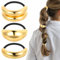 3 Stück Haarmanschetten für Pferdeschwanz - Metall Haar Manschette Haargummi Gold, Punk Haar Halter für Feines Haar