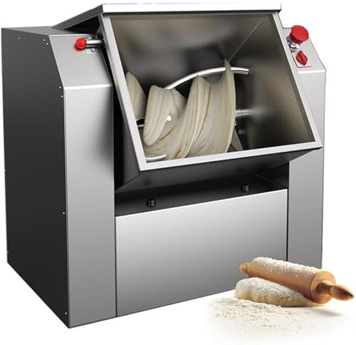 Commercial Dough Mixer, All Stainless Steel Flour Mixer Dough Kneading Machine, Heavy Duty Dough Blender Stand Food Mixer with 15KG/25KG Kneading Capacity and 90 Degree Tilt Bowl ,25kg Dough