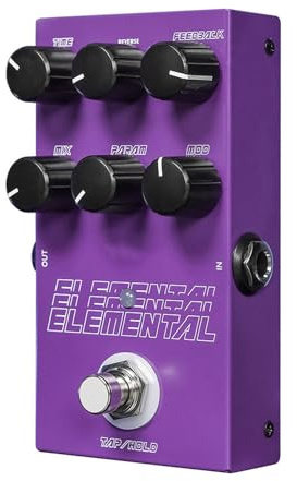 Digital Delay Pedal with 9 Effects Knob Control Guitar Pedal Input Output Metal Case (Purple)