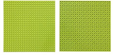 Stackable DOUBLE SIDE 24x24 Studs 19.2x19.2CM Base Plate Board Building Baseplate 100% Compatible with All Major Brands (Lime)