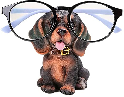 AMJDGEU Brillenrahmen Netter Tier Brillenhalter für Home Office Schreibtisch Dekoration Geschenk (Labrador Black)