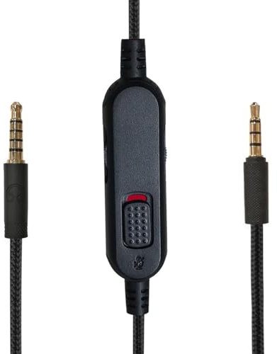 QJYTH Replacement Cord Compatible with Logitech G Pro X 2 / G Pro X/GPro / G433 / G233 Headphones, Inline Mute and Volume Control Audio Cable Wire Compatible with PS5/PS4 Controller (6.5 Feet)