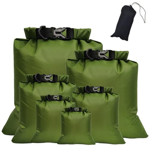 huiyonglan 6Pcs Waterproof Dry Bags, Dry Sack Waterproof Bag Lightweight Snorkeling Drifting Bag 1.5L+2.5L+3.5L+4.5L+ 6L for Kayaking Rafting Boating Hiking Camping Travel Storage