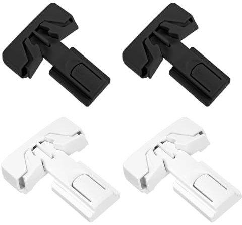4 Pcs Fridge Lock, Child Fridge Lock, Refrigerator Lock, Refrigerator Lock - Baby Proofing Cabinet Locks in White and Black for Child Safety and Home Security