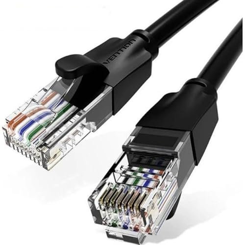 Cable de red - latiguillo RJ45 UTP Cat6 AWG26, 8 m, color negro, ideal para conexiones rápidas y estables en redes. *
